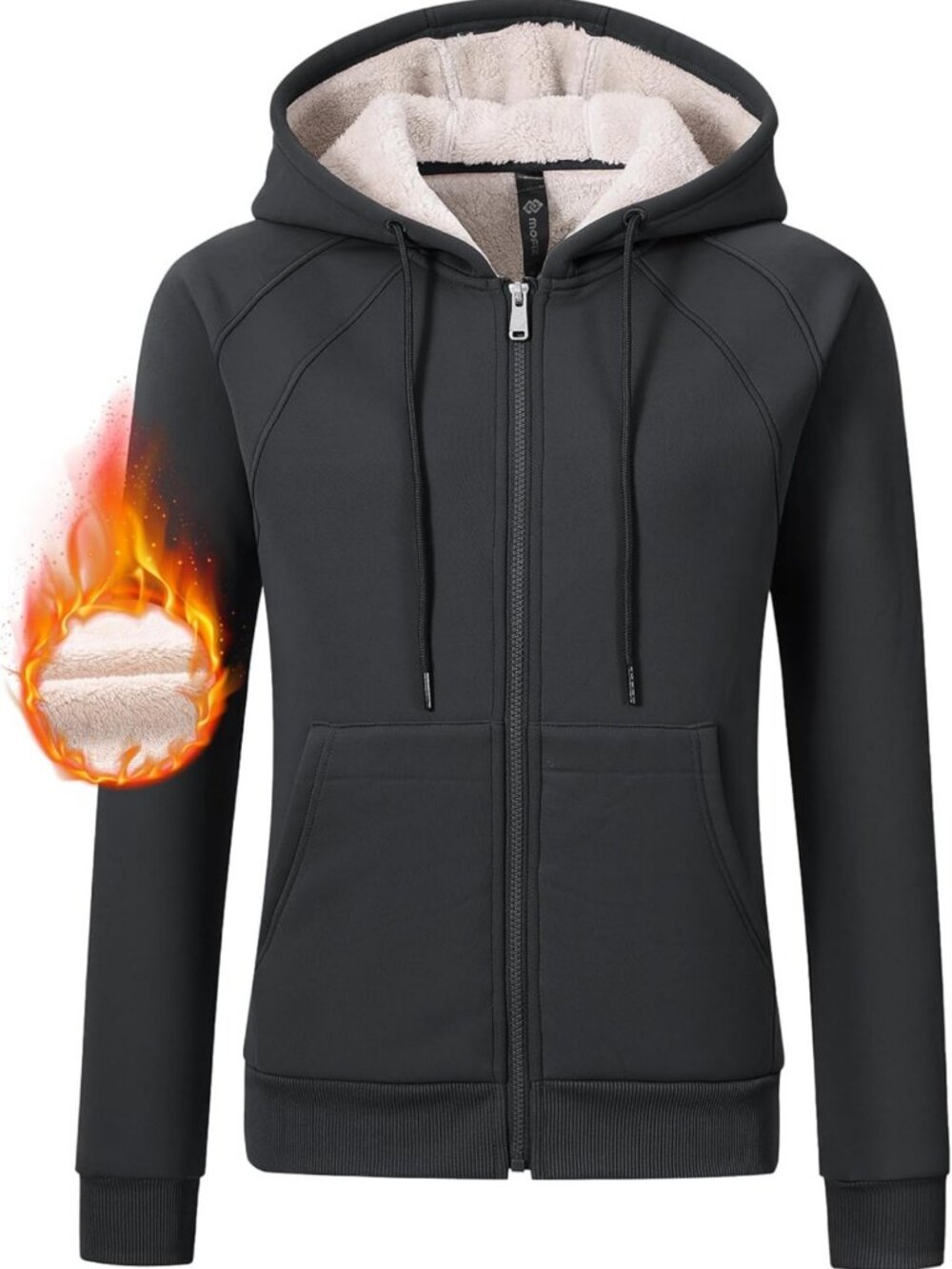 Cozy Women's Zip-Up Fleece Sherpa Hoodie Jacket - Warm Winter Outerwear